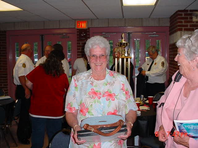 Life Member Bev O'Connor is inducted into the Southern Maryland Firemen's Association's Hall of Fame in May 2006.