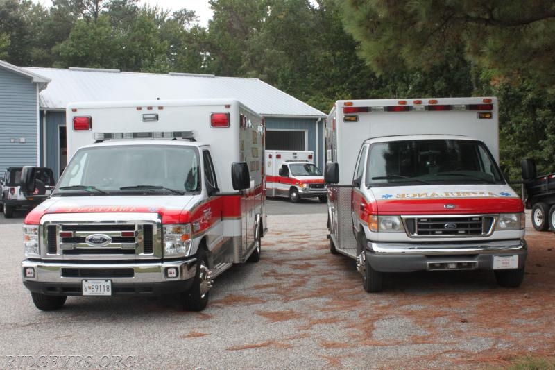 Ambulance 496, 498 & 497 at Co 49 Squad building.