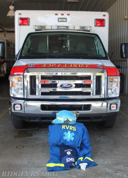 Ambulance 496 with turnout gear.