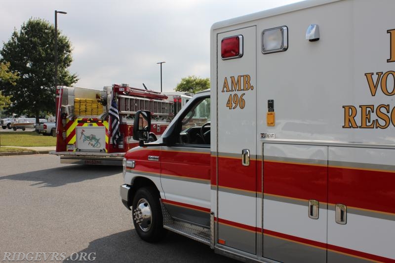 Ambulance 496 at St. Mary's fairgrounds for the parade 2016.