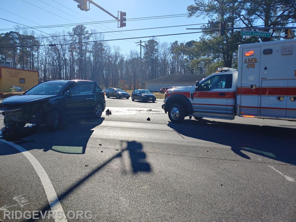 Ambulance 498 on location at Flat Iron and Route 5 for a auto accident.