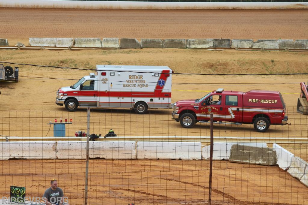 #RVRS Co49. Ambulance 496 on Standby duty at Potomac Speedway.