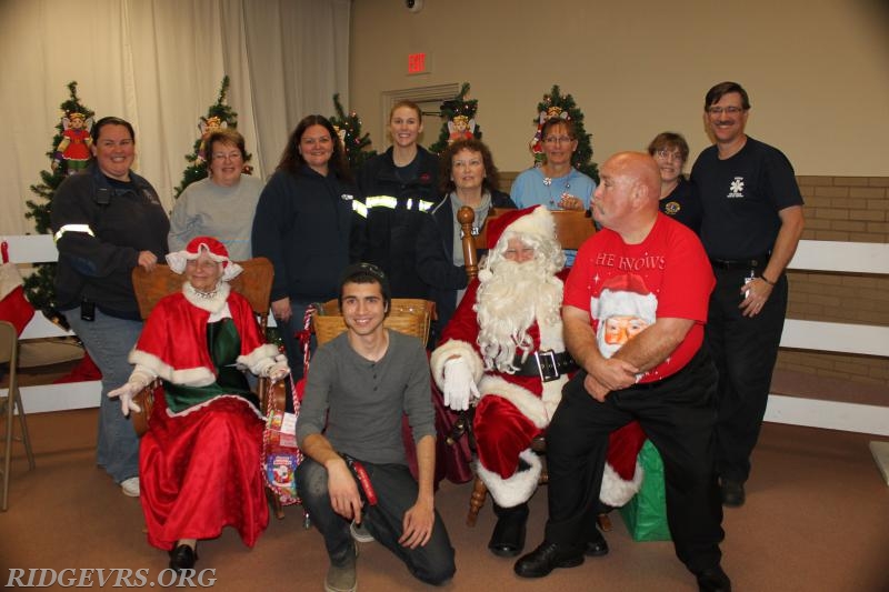 RFVD Tree Lighting 2016 - Co 49 crew with Santa and Mrs. Claus.