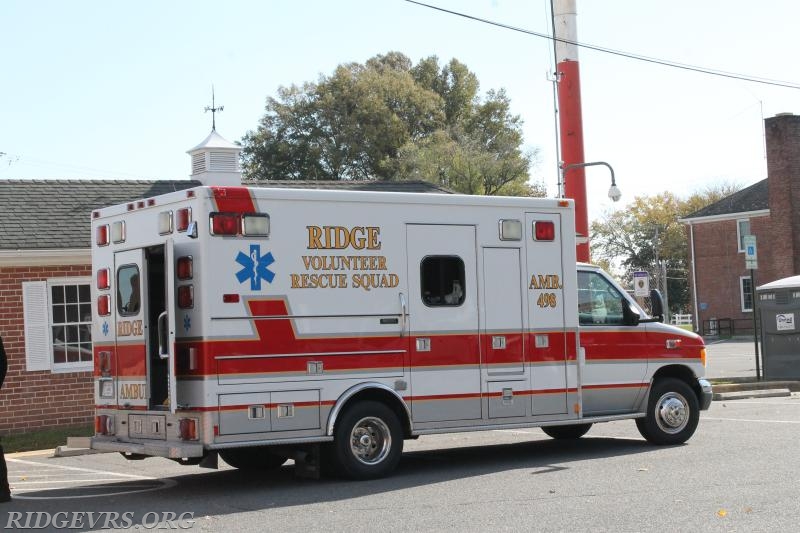 Ambulance 498 at the Veterans Day parade for Standby duty (2016).