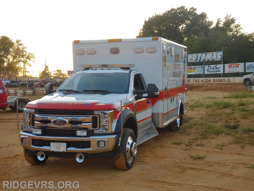 Ambulance 498 out at the Potomac Speedway for Standby duty.