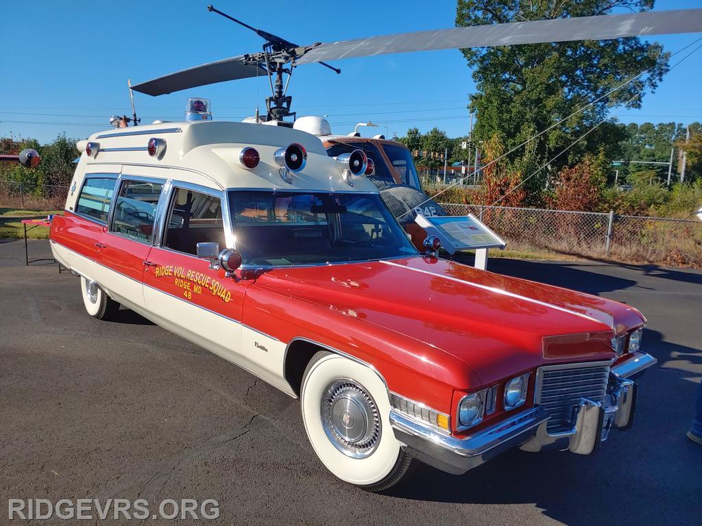 Ambulance 48 (Caddy) at PAX River Car Show. 1972 Miller Meteor Cadillac.