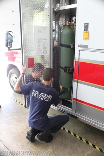 LT. Alex Ketner checking out the Main O2 tank.