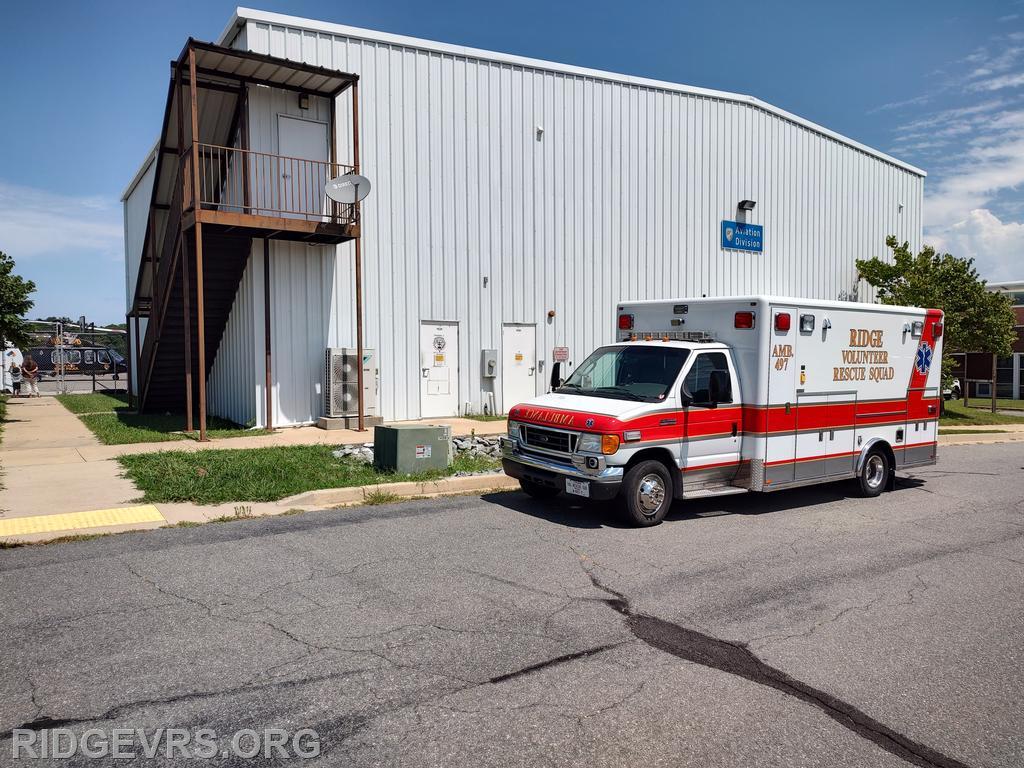 Ambulance 497 out at the Trooper 7 Hangar. #RVRS