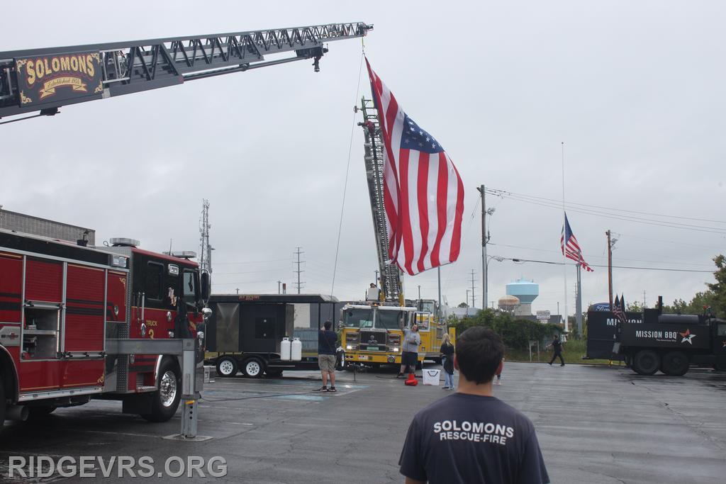 Mission BBQ, September 11th ceremony. American Flag salute. #RVRS